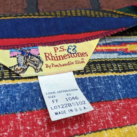 ‎P.S. Rhinestones Panhandle Slim XS Top Vintage - Picture 2 of 7